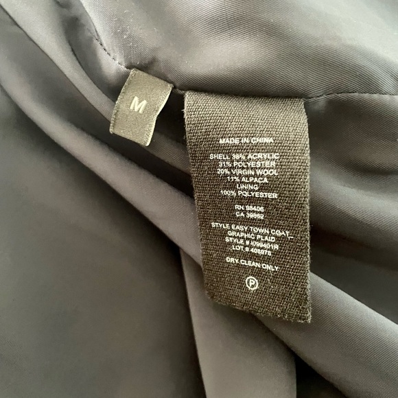 Theory Easy Town Navy Multi Plaid Wool Coat Jacket - Picture 11 of 15